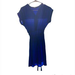 Monteau Royal Blue Dress with Tie Ladies Large
